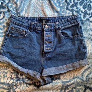 High waisted jean shorts!